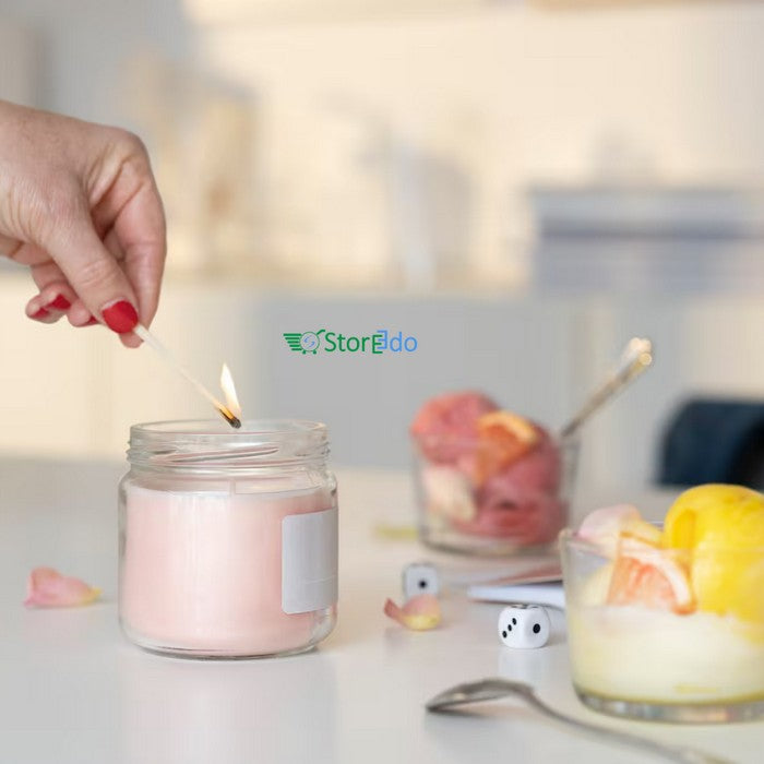 IKEA : ADELSYREN : Scented Candle In Glass with Lid - Grapefruit & Rose