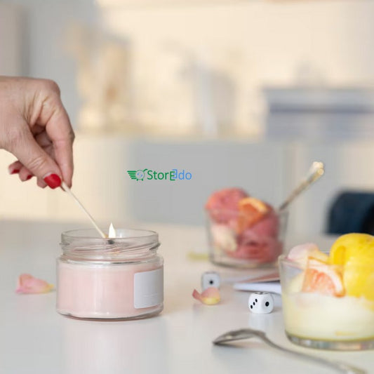 IKEA : ADELSYREN : Scented Candle In Glass with Lid - Grapefruit & Rose