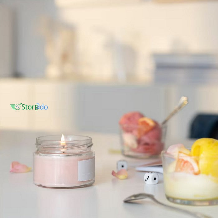 IKEA : ADELSYREN : Scented Candle In Glass with Lid - Grapefruit & Rose