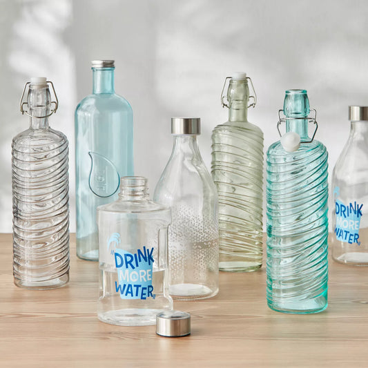 HomeCentre : ALMA : Glass Bottle with Wire Clip - 1 L