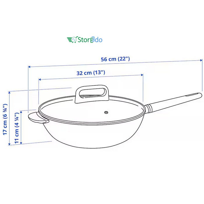 IKEA : BESINNING : Wok With Lid - Non Stick Coating