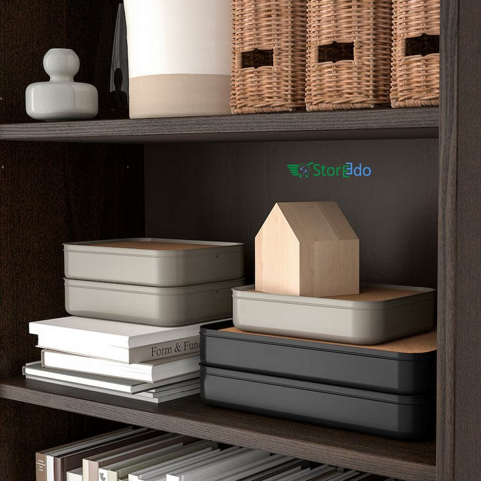 IKEA : HARVMATTA : Box With Lid - Anthracite