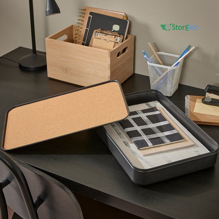 IKEA : HARVMATTA : Box With Lid - Anthracite