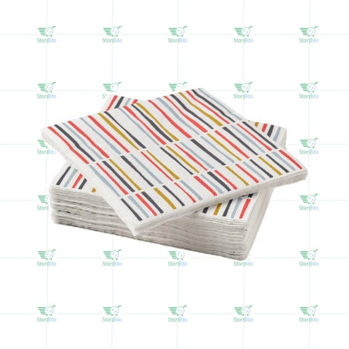 IKEA : SNOKRABBA : Paper Napkin - Stripe Patterned