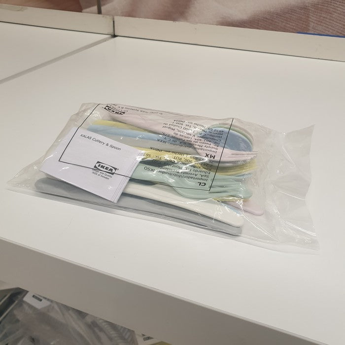IKEA : KALAS NN : Multi Color Plastic Cutlery Set - Set of 18