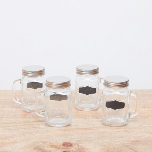 HomeCentre: Fiesta : Mason Jar Set with Chalkboard - Set of 4