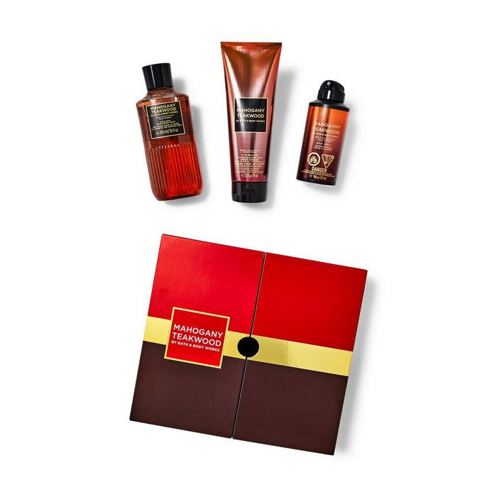 Bath and Body Works : Gift Box : Mahogany Teakwood  : Set of 3