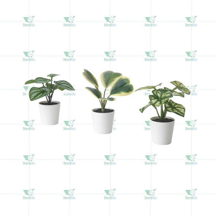 IKEA : FEJKA : Artificial Potted Plant With Pot Begonia - Set of 3