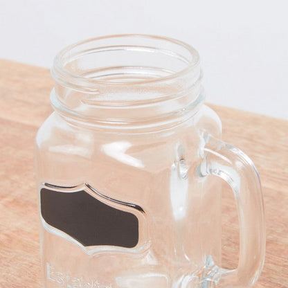 HomeCentre: Fiesta : Mason Jar Set with Chalkboard - Set of 4