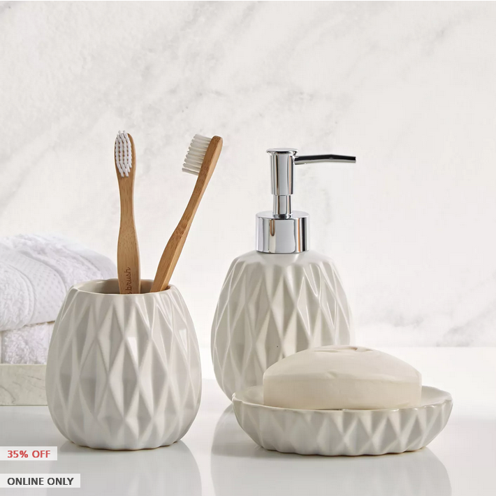 HomeCentre : GEO : 3-Piece Bathroom Accessory Set