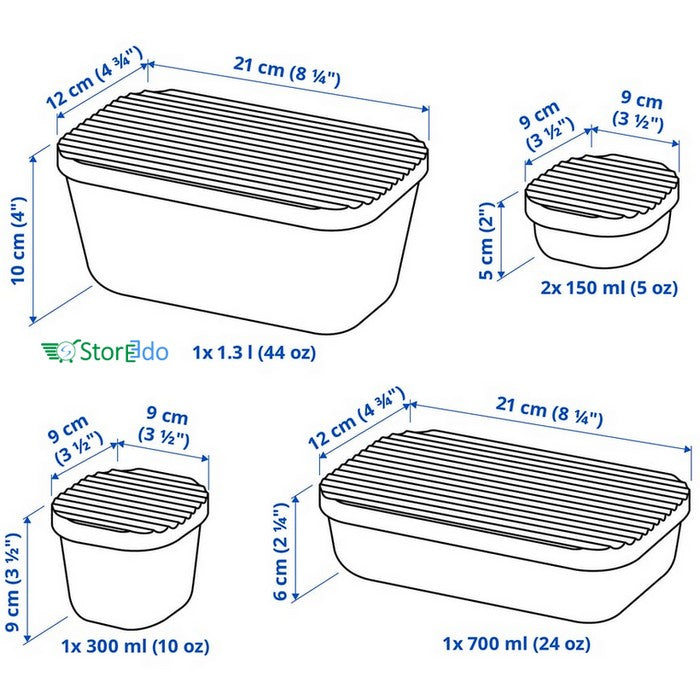 IKEA : HAVSTOBIS : Food Container With Lid - Set of 5