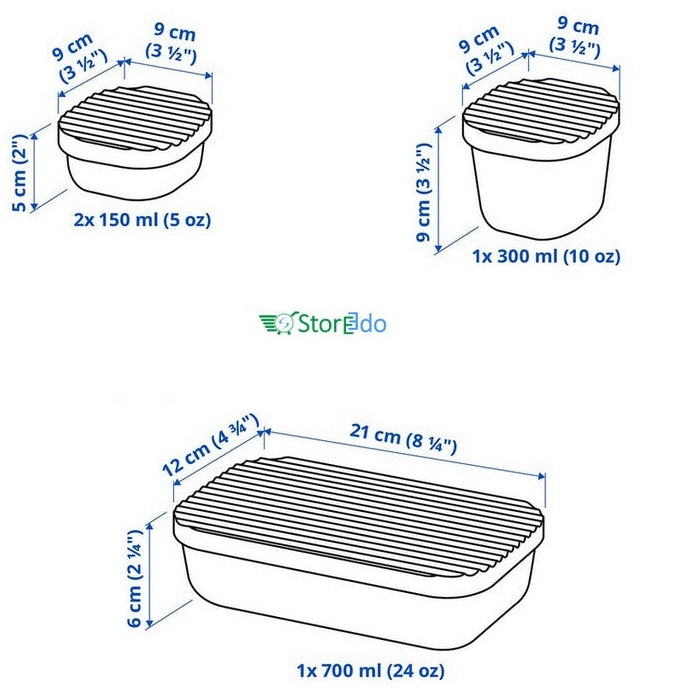 IKEA : HAVSTOBIS : Food Container With Lid - Set of 4