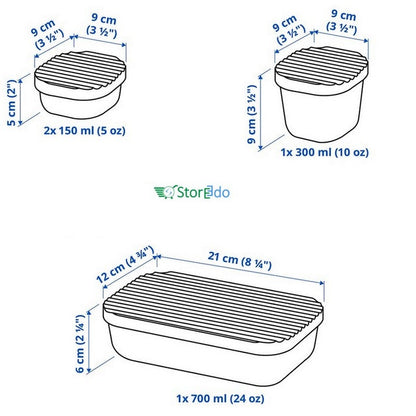 IKEA : HAVSTOBIS : Food Container With Lid - Set of 4
