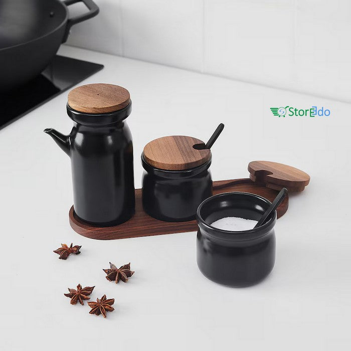 IKEA : HULDHET : Spice Jar With Tray - Set of 4