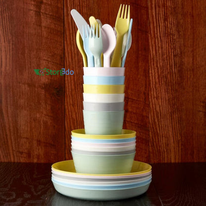 IKEA : KALAS NN : Multi Color Plastic Plates - Set of 6