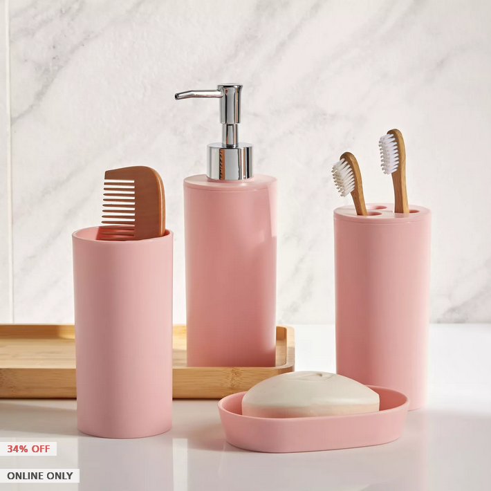 HomeCentre : LUCAS : 4-Piece Bath Accessory Set