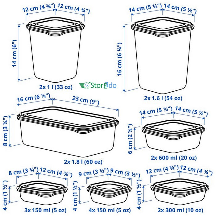 IKEA : PRUTA : Food Containers With Lid - Set of 17