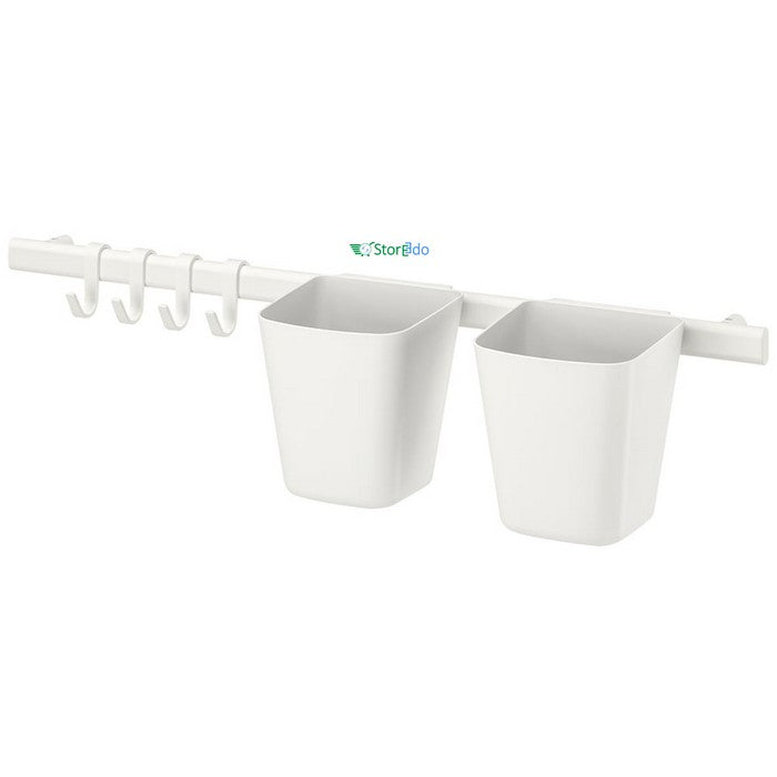 IKEA : SUNNERSTA : Rail with 4 Hooks and 2 Containers