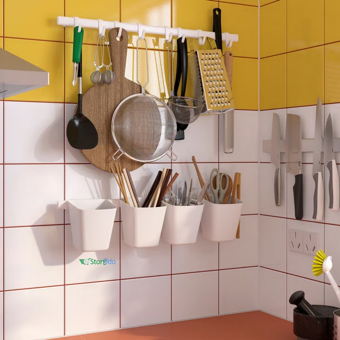 IKEA : SUNNERSTA : Rail with 4 Hooks and 2 Containers