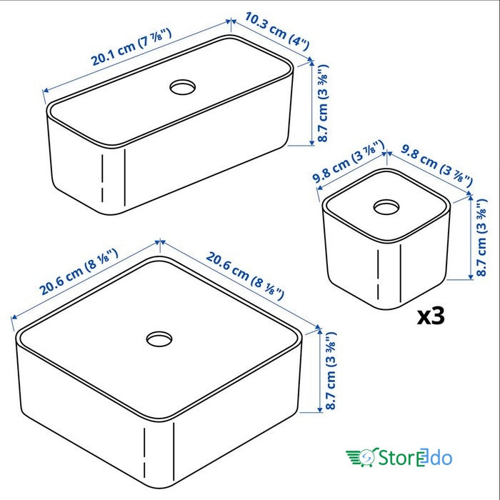 IKEA : VISSLAAN : Box With Lid - Set of 5