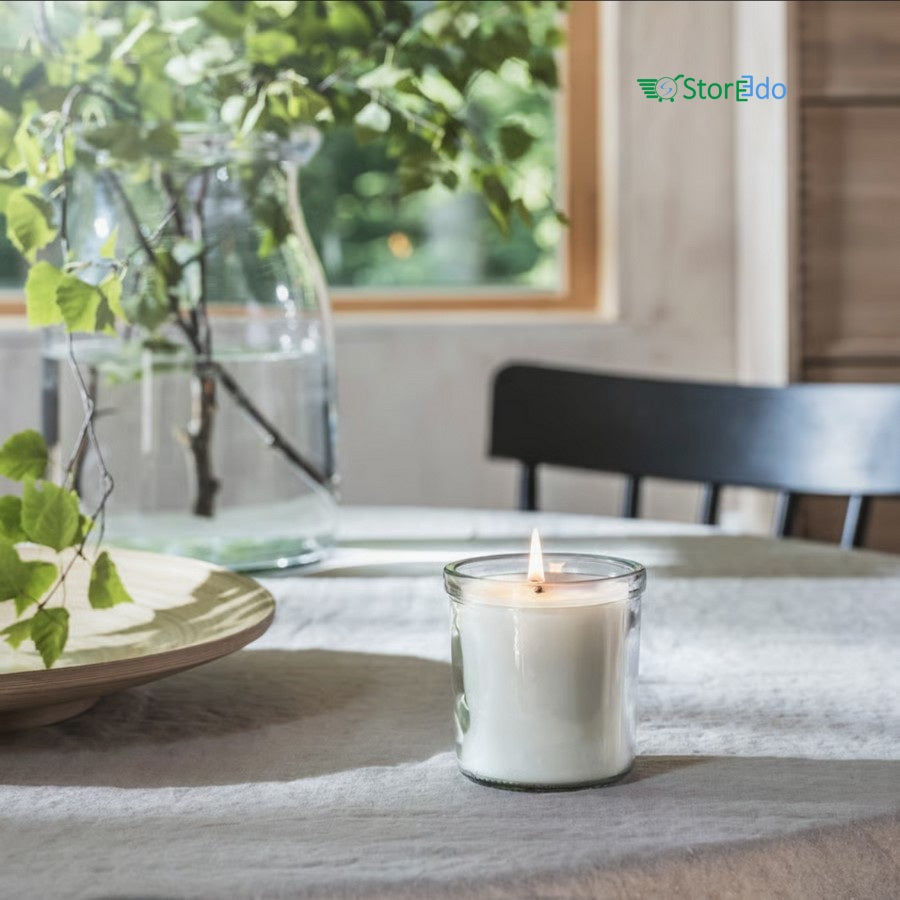 IKEA : LUGNARE : Scented Candle in Glass- Scandinavian Forest