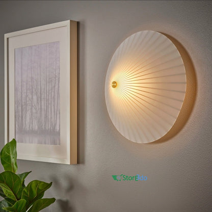 IKEA : RORKULT : Wall Lamp - White Glass Stripe Pattern