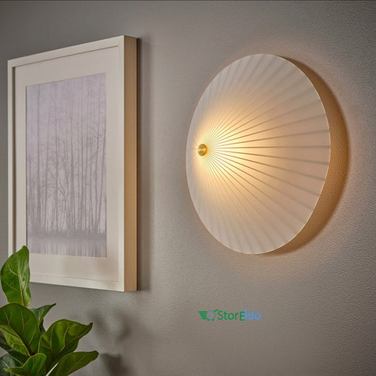 IKEA : RORKULT : Wall Lamp - White Glass Stripe Pattern