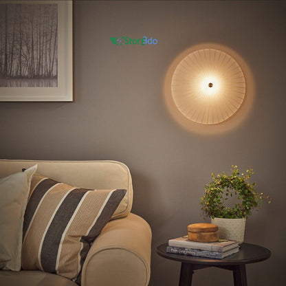 IKEA : RORKULT : Wall Lamp - White Glass Stripe Pattern