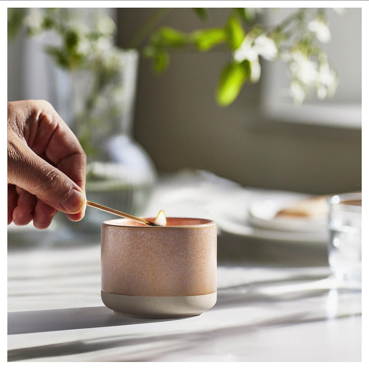 IKEA : LUGNARE : Scented Candle in Ceramic Jar- Jasmine
