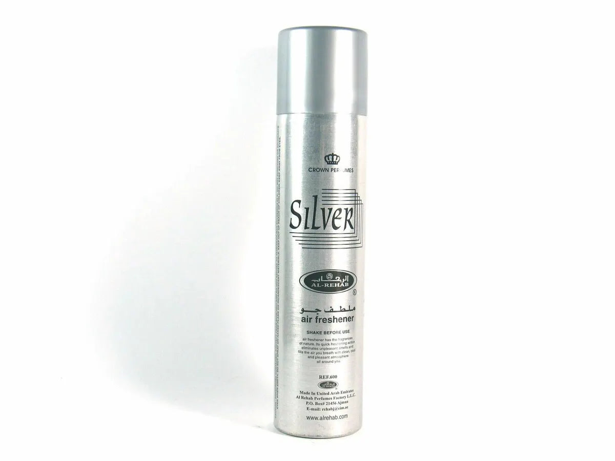 Silver Al Rehab Air Freshener Arab Genuine Fragrance Incense Spray