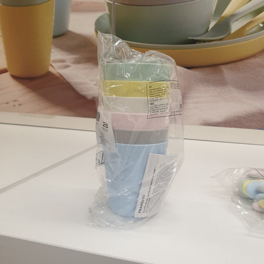 IKEA : KALAS NN : Multi Color Plastic Glasses - Set of 6