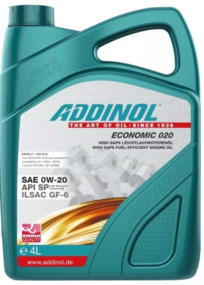 ADDINOL ECONOMIC 020 0W-20 ENGINE OIL (Made in Germany)