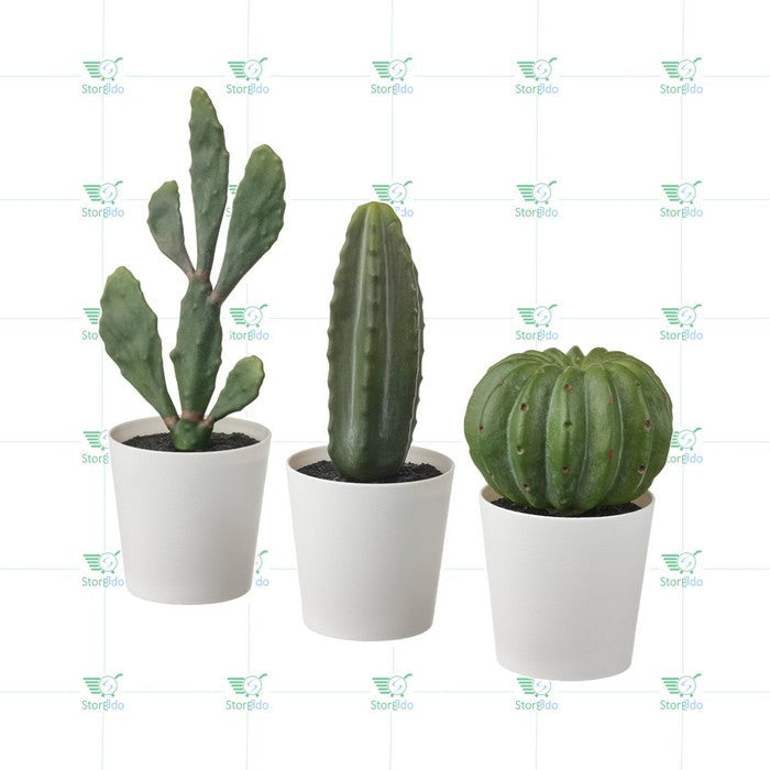 IKEA : FEJKA : Artificial Potted Plants - Cactus - Set of 3