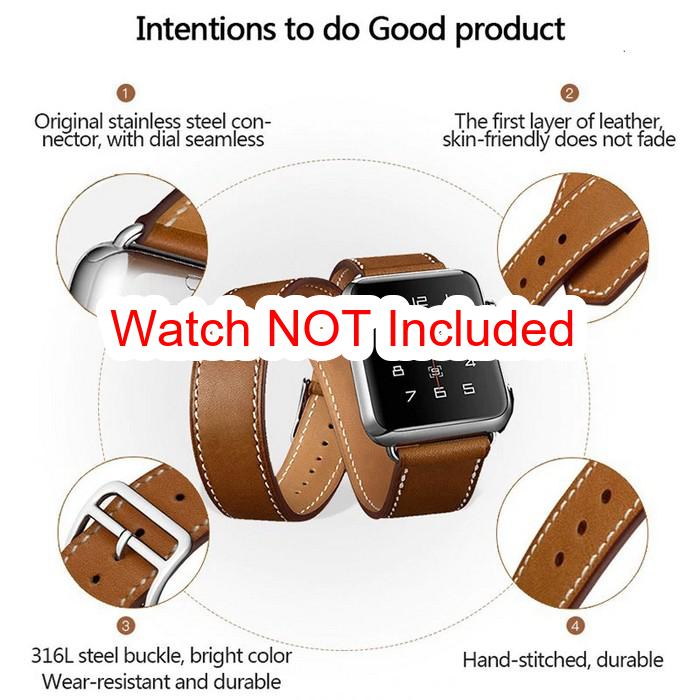 Apple Watch Straps : Leather Double Tour - Brown