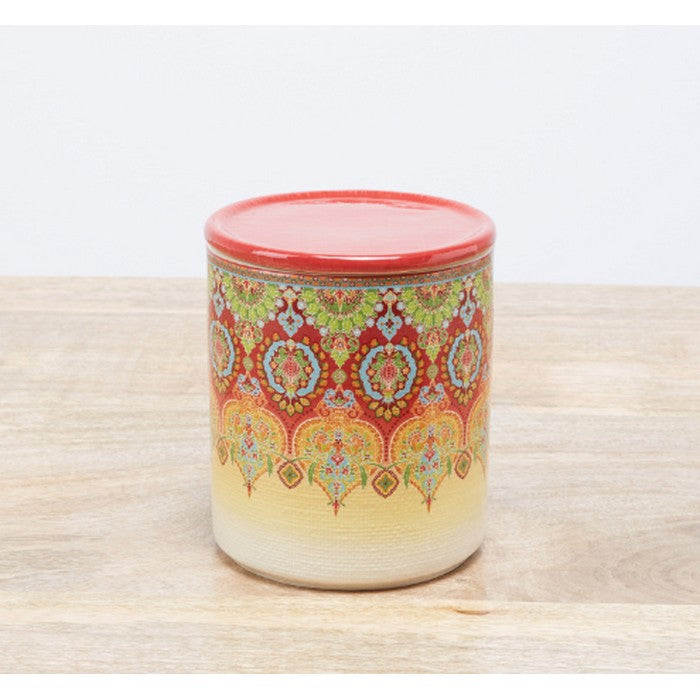 HomeCentre : Ottoman : Printed Canister with Lid