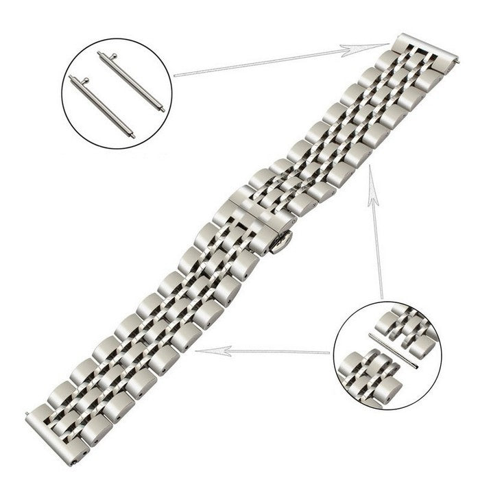 Android Watch Straps : Stainless Steel 7-Bead