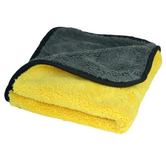 Microfiber Cleaning towel – Gray and Yellow (2 PLY)  For All Purposes
